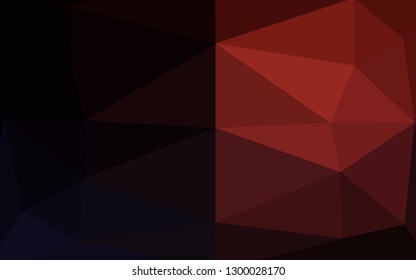 Dark Red vector abstract mosaic pattern. A vague abstract illustration with gradient. The best triangular design for your business.
