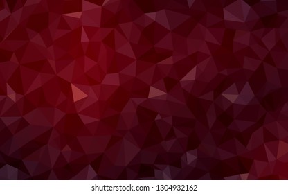 Dark Red vector abstract mosaic pattern. Modern abstract illustration with triangles. Best triangular design for your business.