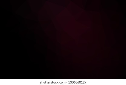 Dark Red vector abstract mosaic backdrop. Shining illustration, which consist of triangles. Polygonal design for your web site.