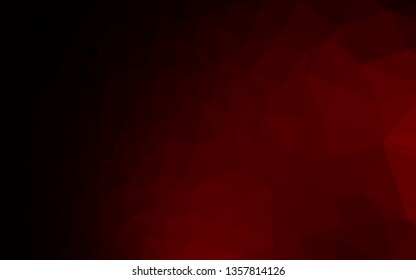 Dark Red vector abstract mosaic background. An elegant bright illustration with gradient. Triangular pattern for your business design.