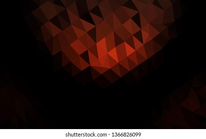 Dark Red vector abstract mosaic backdrop. Shining illustration, which consist of triangles. Triangular pattern for your business design.