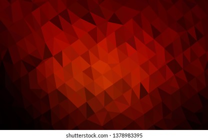 Dark Red vector abstract mosaic pattern. Colorful illustration in Origami style with gradient.  The best triangular design for your business.