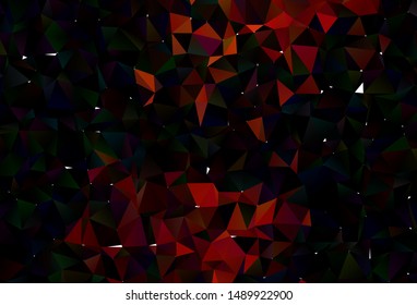 Dark Red vector abstract mosaic pattern. Geometric illustration in Origami style with gradient. Triangular pattern for your business design.