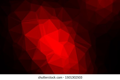 Dark Red vector abstract mosaic background. Triangular geometric sample with gradient.  Template for your brand book.