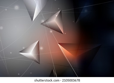 Dunkelroter, abstrakter Mosaikhintergrund. Abstrakte Illustration mit eleganten Dreiecken. Muster für den Hintergrund eines Markenbuchs.