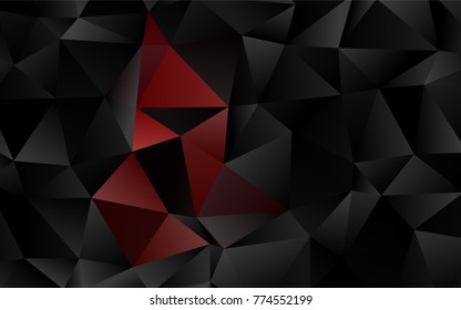 Dark Red vector abstract mosaic template. Shining illustration, which consist of triangles. Brand-new design for your business.