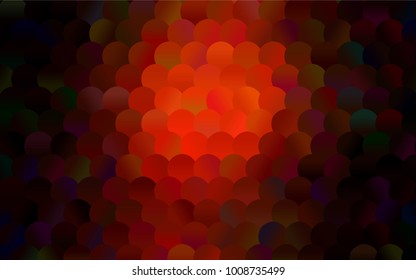 Dark Red vector abstract pattern with circles. Geometry template for your business design. Background with colored spheres.