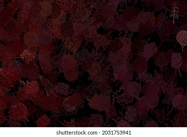 Dark Red vector abstract pattern with trees, branches. Simple decorative design in natural style with trees. Hand painted design for web, wrapping.