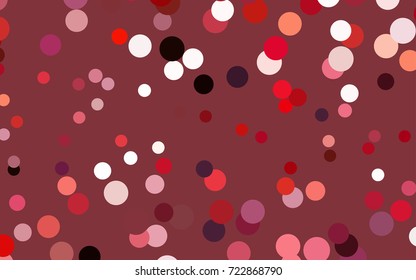 Dark Red vector abstract pattern with circles. Geometry template for your business design. Background with colored spheres.