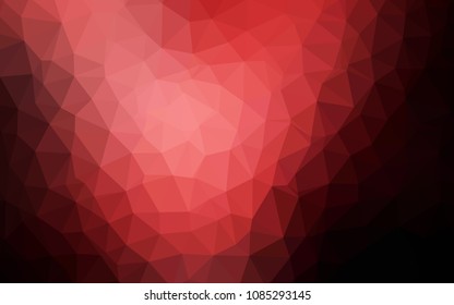 Dark Red vector abstract polygonal pattern. Creative illustration in halftone style with triangles. Triangular pattern for your design.