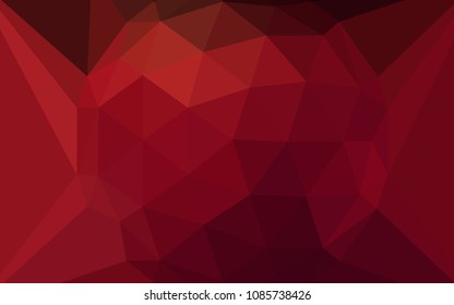 Dark Red vector abstract polygonal template with a gem in a centre. Abstract illustration with an elegant triangles. Textured pattern for your backgrounds.