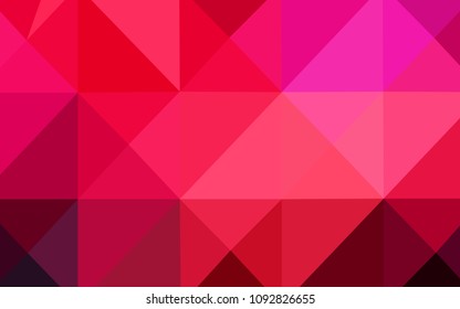 Dark Red vector abstract polygonal pattern. Shining polygonal illustration, which consist of triangles. That pattern can be used as a part of a brand book.