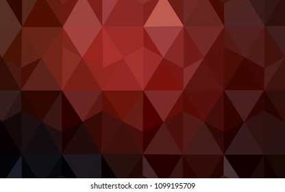 Dark Red vector abstract polygonal background. Glitter abstract illustration with an elegant triangles. New template for your brand book.