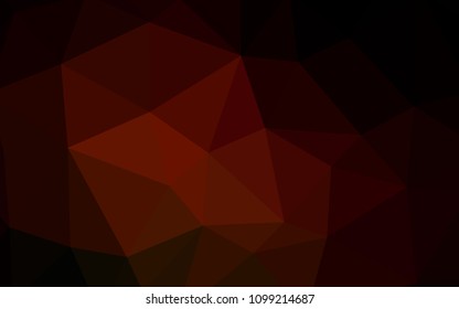 Dark Red vector abstract polygonal pattern. Shining polygonal illustration, which consist of triangles. Template for cell phone's backgrounds.