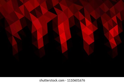 Dark Red vector abstract polygonal layout. Shining illustration, which consist of triangles. The polygonal design can be used for your web site.