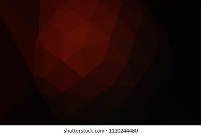 Dark Red vector abstract polygonal background with a gem in a centre. Polygonal abstract illustration with gradient. Best triangular design for your business.