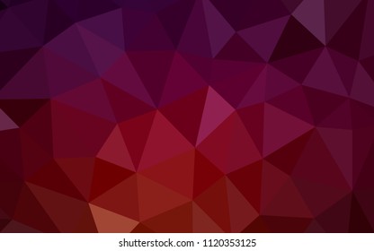 Dark Red vector abstract polygonal template. Polygonal abstract illustration with gradient. Best triangular design for your business.
