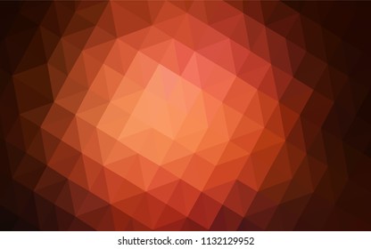 Dark Red vector abstract polygonal background. Glitter abstract illustration with an elegant triangles. Best triangular design for your business.