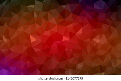 Dark Red vector abstract polygonal background. Colorful illustration in abstract style with triangles. Best triangular design for your business.