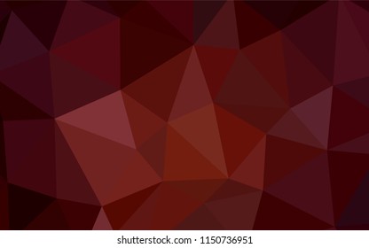 Dark Red vector abstract polygonal background. Triangular geometric sample with gradient.  Brand new design for your business.