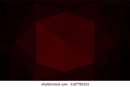 Dark Red vector abstract polygonal texture. Geometric illustration in Origami style with gradient.  The completely new template can be used for your brand book.