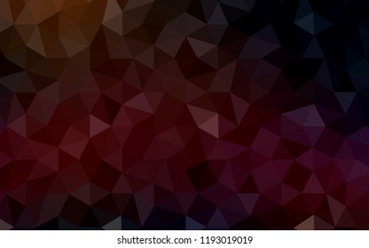 Dark Red vector abstract polygonal pattern. Shining colorful illustration with triangles. Best triangular design for your business.