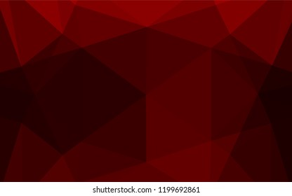 Dark Red vector abstract polygonal texture. Shining illustration, which consist of triangles. Brand new style for your business design.