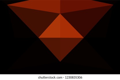 Dark Red vector abstract polygonal layout. Brand new colored illustration in blurry style with gradient. The best triangular design for your business.
