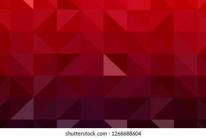 Dark Red vector abstract polygonal pattern. Glitter abstract illustration with an elegant triangles. Polygonal design for your web site.