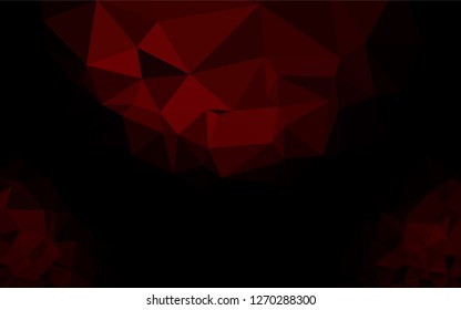 Dark Red vector abstract polygonal cover. A sample with polygonal shapes. Triangular pattern for your business design.