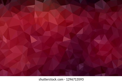 Dark Red vector abstract polygonal template. Shining colorful illustration with triangles. Triangular pattern for your design.