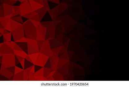 Dark Red vector abstract polygonal cover. Shining illustration, which consist of triangles. Template for your brand book.