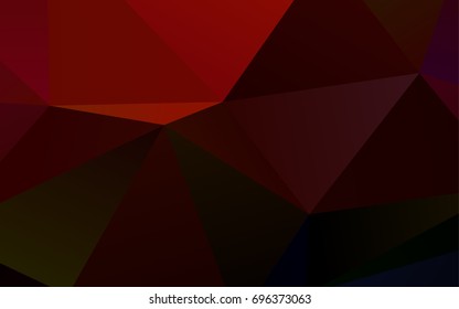 Dark Red vector abstract polygonal template. Shining illustration, which consist of triangles. The template can be used as a background for cell phones.