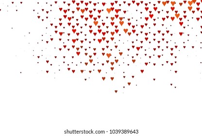 Dark Red vector abstract small hearts on white background. Template for valentine day with sweet, romantic concept. Amazing pattern for your design, banner, leaflet.