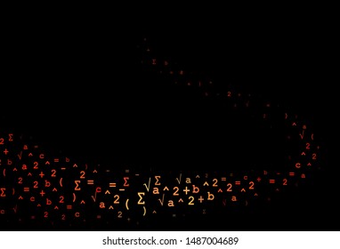 Dark Red vector backdrop with algebra elements. Colored mathematic signs with gradient on white background. Smart design for your university promotion.