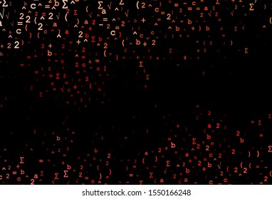 Dark Red vector backdrop with algebra elements. Modern geometrical illustration with numerals. Smart design for your university promotion.