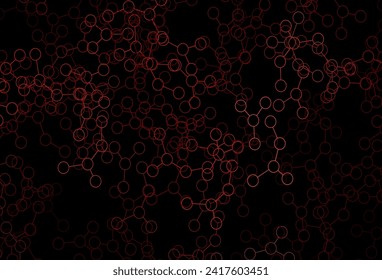 Dark Red vector backdrop with artificial intelligence data. Shining illustration with AI shapes on abstract template. Smart design for promotion of bid data.