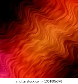 Dark Red vector backdrop with bent lines. Abstract illustration with gradient bows. Pattern for websites, landing pages.