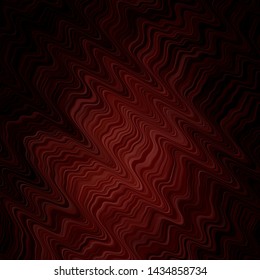 Dark Red vector backdrop with bent lines. Bright illustration with gradient circular arcs. Pattern for booklets, leaflets.