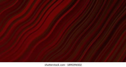Dark Red vector backdrop with bent lines. Colorful illustration with curved lines. Pattern for websites, landing pages.