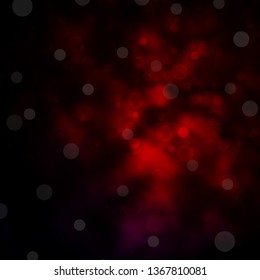 Dark Red vector backdrop with circles. Colorful illustration with gradient dots in nature style. Pattern for websites, landing pages.