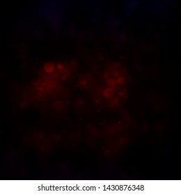 Dark Red vector backdrop with circles, stars. Abstract illustration with colorful shapes of circles, stars. Pattern for trendy fabric, wallpapers.