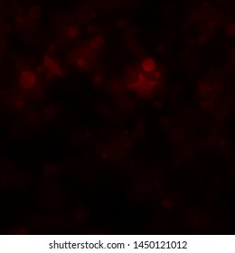 Dark Red vector backdrop with circles, stars. Abstract illustration with colorful spots, stars. Texture for window blinds, curtains.