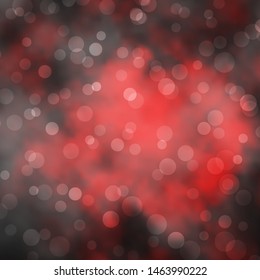 Dark Red vector backdrop with circles. Glitter abstract illustration with colorful drops. Design for your commercials.