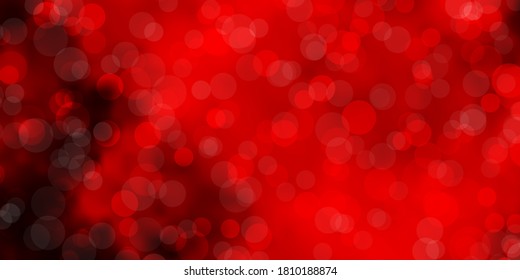 Dark Red vector backdrop with circles. Illustration with set of shining colorful abstract spheres. Design for your commercials.