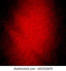 Dark Red vector backdrop with circular arc. Colorful illustration in circular style with lines. Pattern for websites, landing pages.