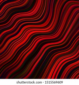 Dark Red vector backdrop with circular arc. Brand new colorful illustration with bent lines. Pattern for commercials, ads.