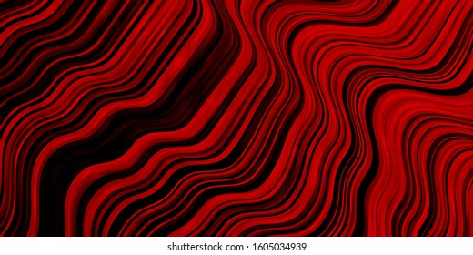 Dark Red vector backdrop with circular arc. Colorful abstract illustration with gradient curves. Pattern for commercials, ads.