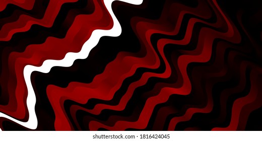 Dark Red vector backdrop with circular arc. Colorful illustration in abstract style with bent lines. Pattern for business booklets, leaflets