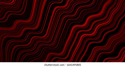 Dark Red vector backdrop with curved lines. An elegant bright illustration with gradient. Colorful wave pattern for your design.